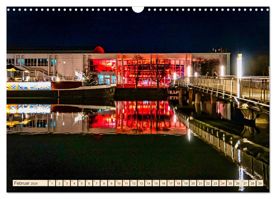 Lübeck bei Nacht (CALVENDO Wandkalender 2024)