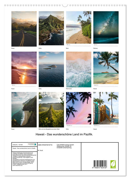 Hawaii - Das wunderschöne Land im Pazifik. (CALVENDO Premium Wandkalender 2024)