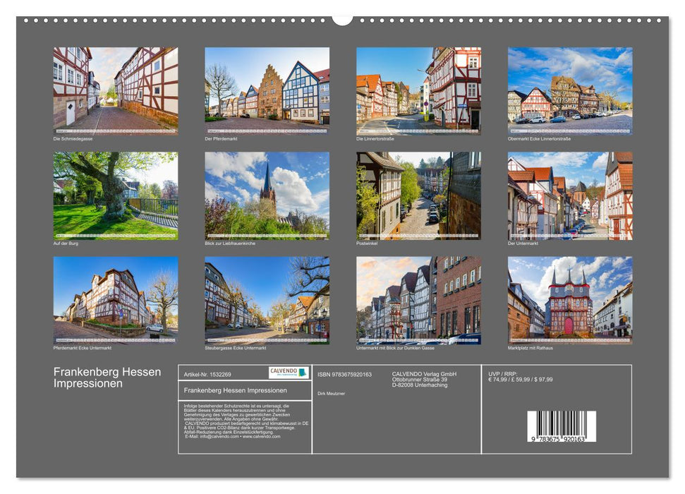Frankenberg Hessen Impressionen (CALVENDO Premium Wandkalender 2024)