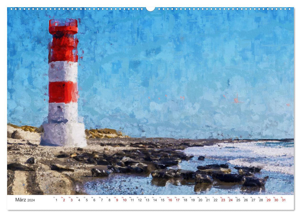 Nordseeinsel Helgoland - Ansichten der Insel in Acryl (CALVENDO Premium Wandkalender 2024)