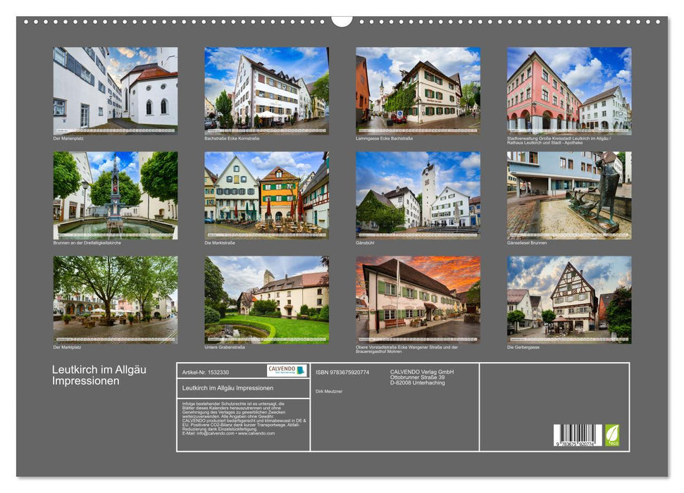 Leutkirch im Allgäu Impressionen (CALVENDO Wandkalender 2024)