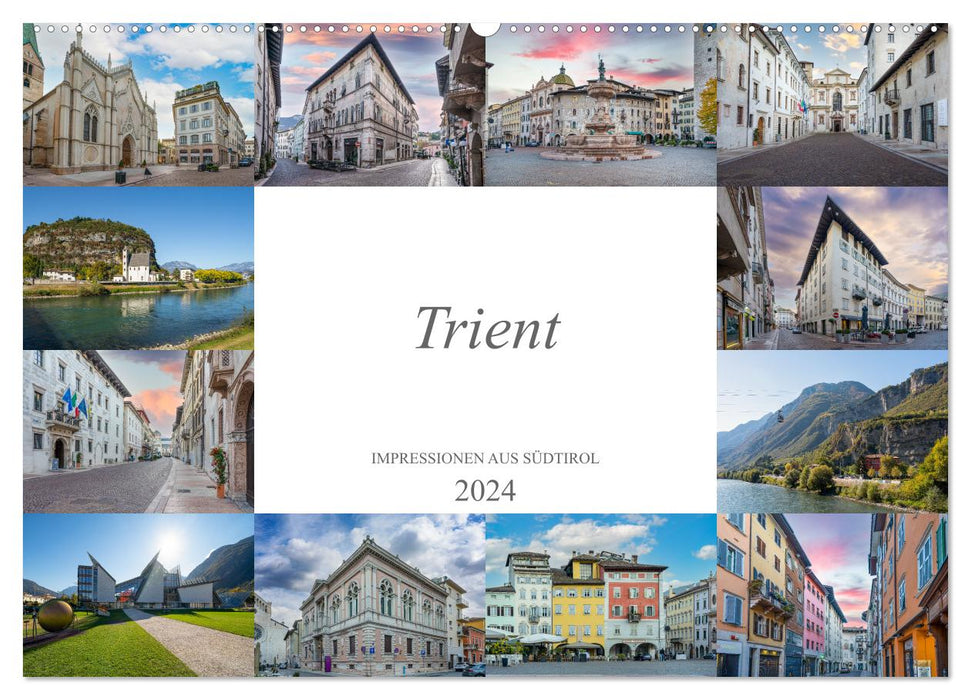Impressions de Trente du Tyrol du Sud (calendrier mural CALVENDO 2024) 