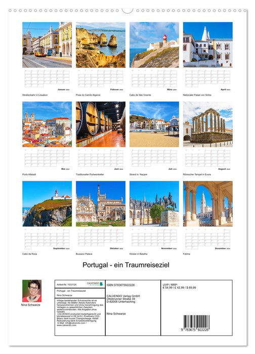 Le Portugal - une destination de voyage de rêve (calendrier mural CALVENDO 2024) 