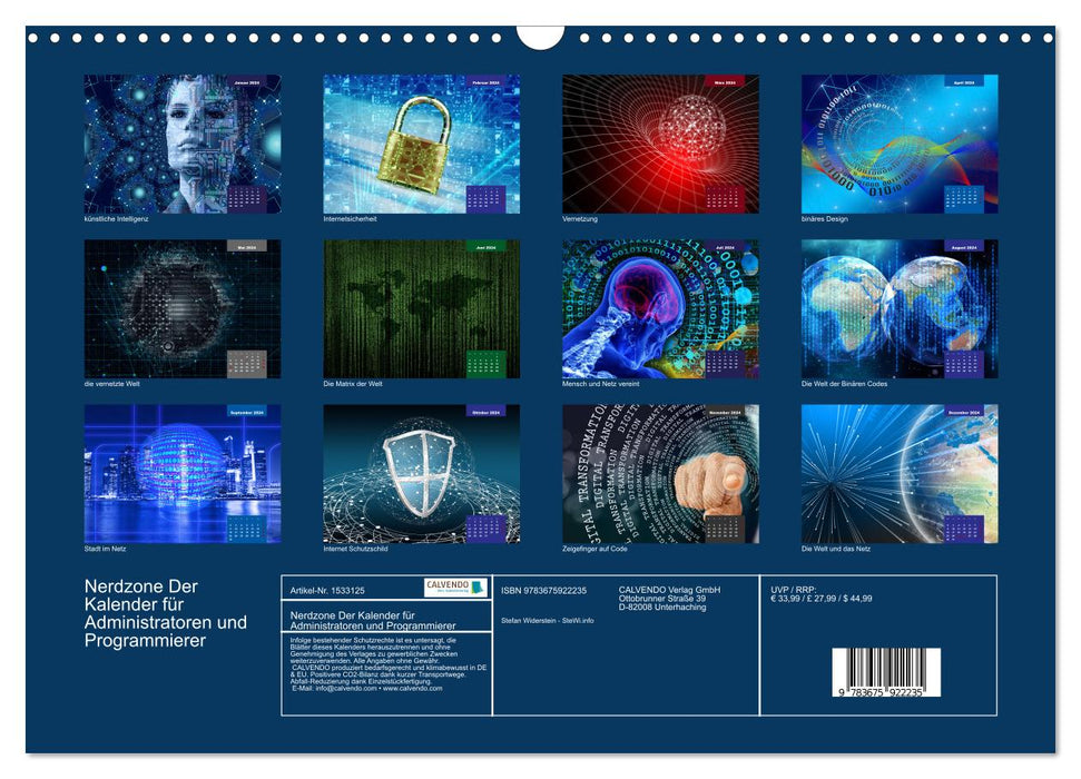 Nerdzone Le calendrier pour les administrateurs et les programmeurs (calendrier mural CALVENDO 2024) 