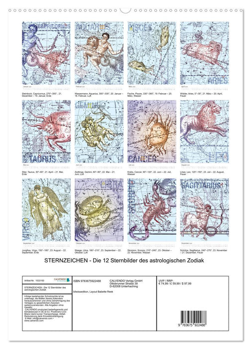 Sternzeichenkalender (CALVENDO Premium Wandkalender 2024)