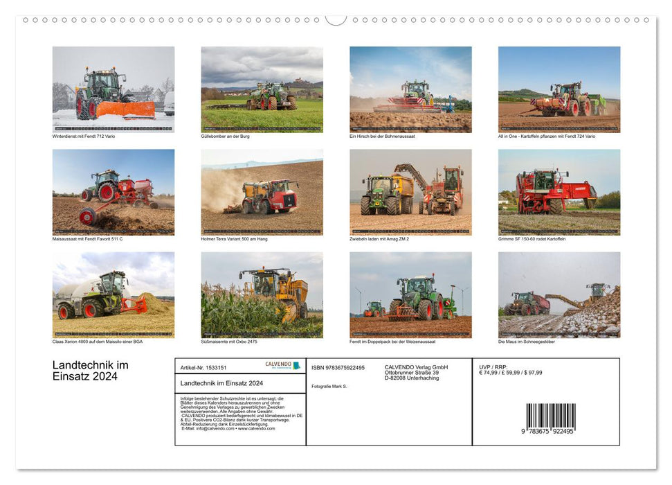 Agricultural technology in use (CALVENDO Premium Wall Calendar 2024) 