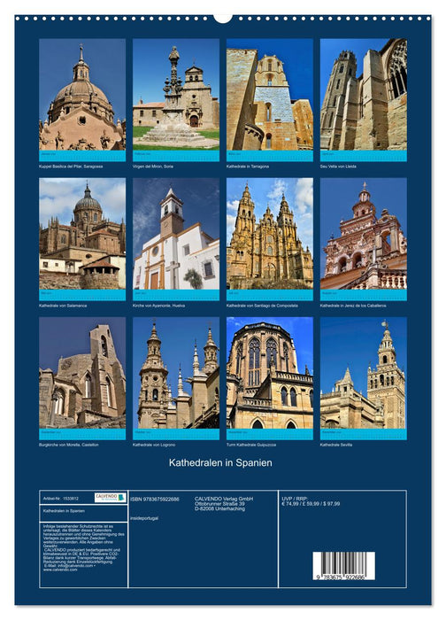 Cathedrals in Spain (CALVENDO Premium Wall Calendar 2024) 