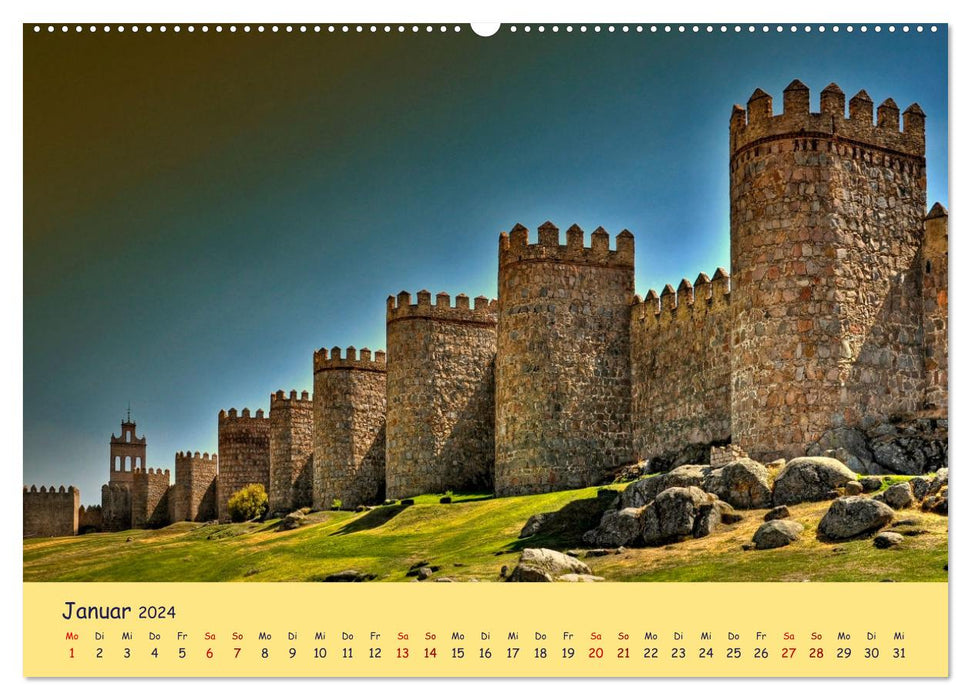 Historische Burgen in Spanien (CALVENDO Wandkalender 2024)