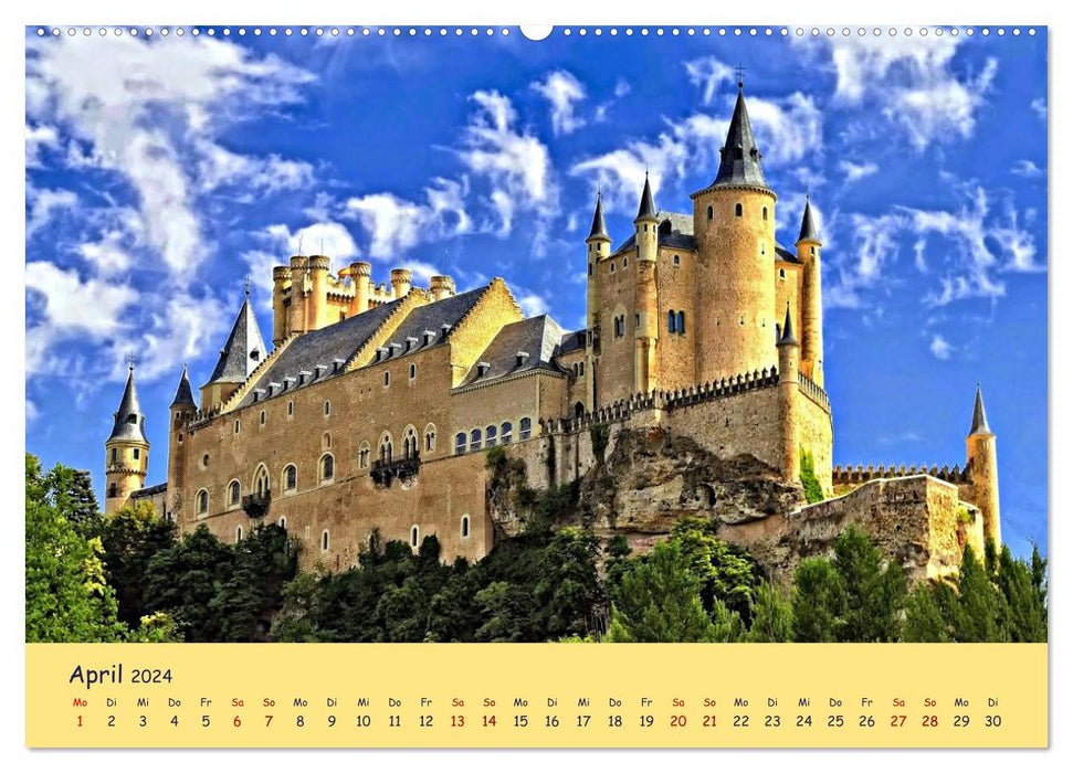 Châteaux historiques en Espagne (calendrier mural CALVENDO 2024) 