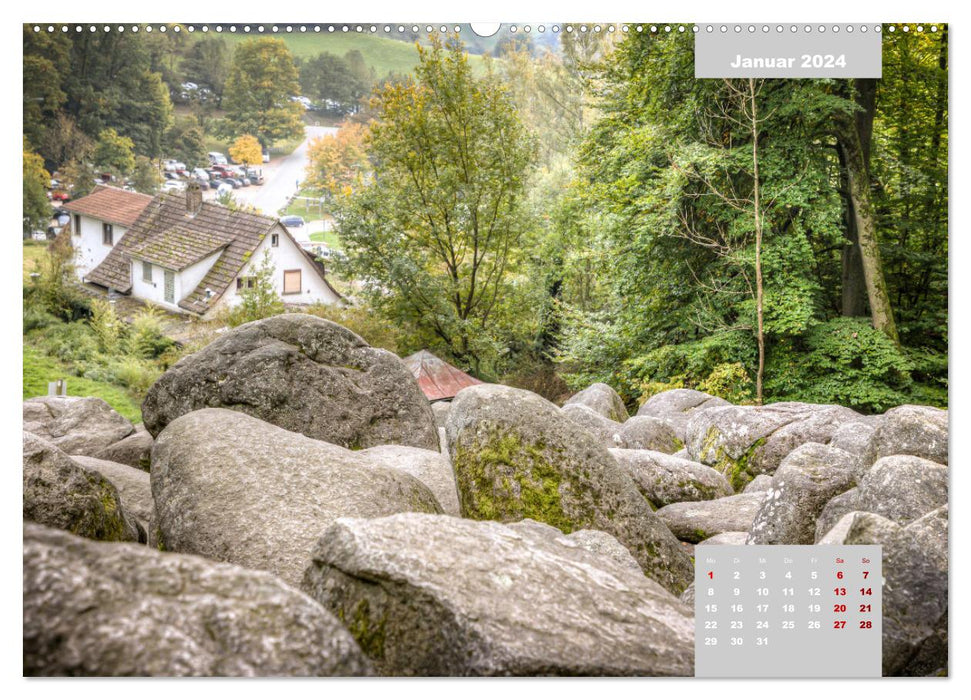 L'Odenwald et la mer des rochers (Calendrier mural CALVENDO Premium 2024) 