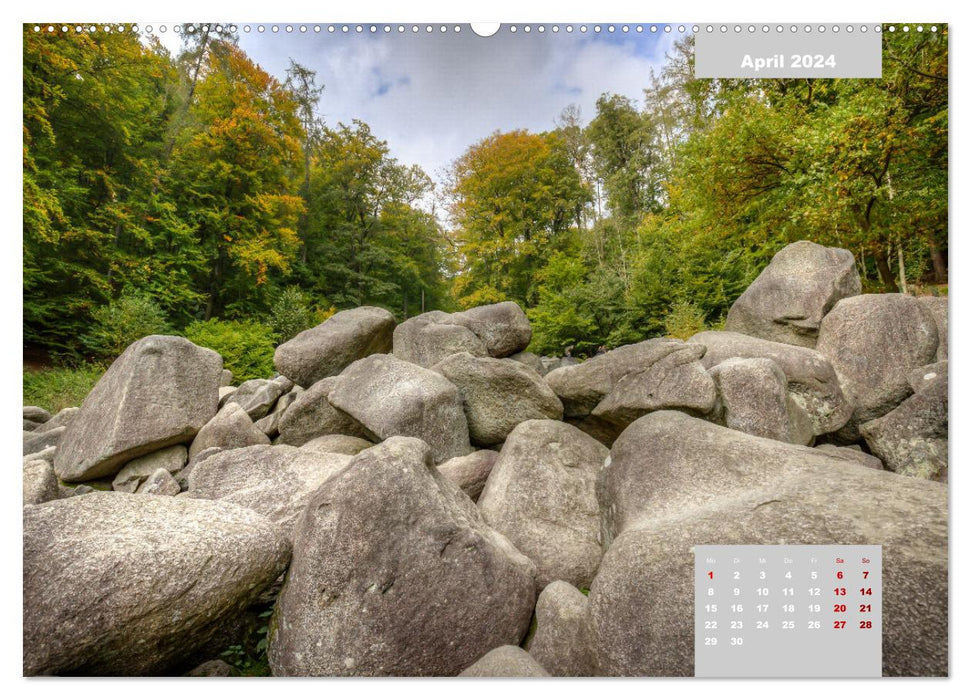 L'Odenwald et la mer des rochers (Calendrier mural CALVENDO Premium 2024) 