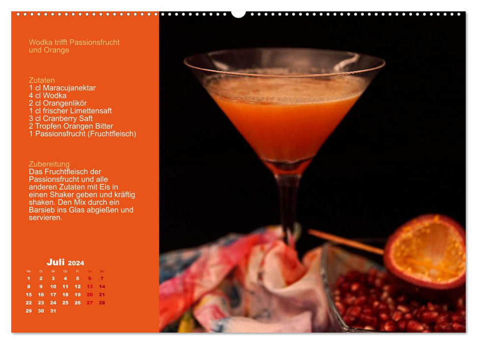 Fascination Vodka Cocktail (CALVENDO Premium Wall Calendar 2024) 