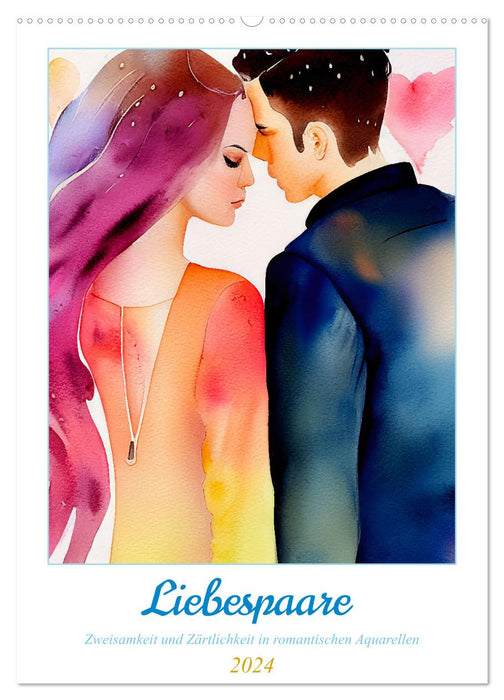 Love couples 2024. Togetherness and tenderness in romantic watercolors (CALVENDO wall calendar 2024) 