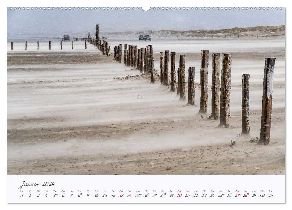 Sankt Peter-Ording: Die raue Schönheit an der Nordsee (CALVENDO Premium Wandkalender 2024)