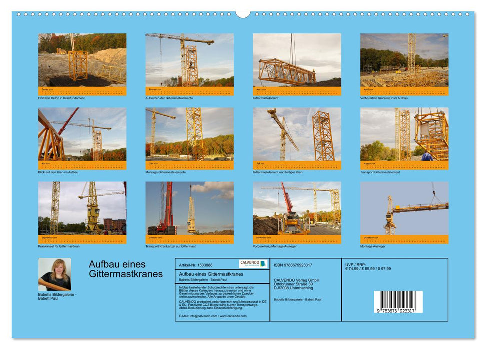 Construire une grue à flèche en treillis (Calendrier mural CALVENDO Premium 2024) 