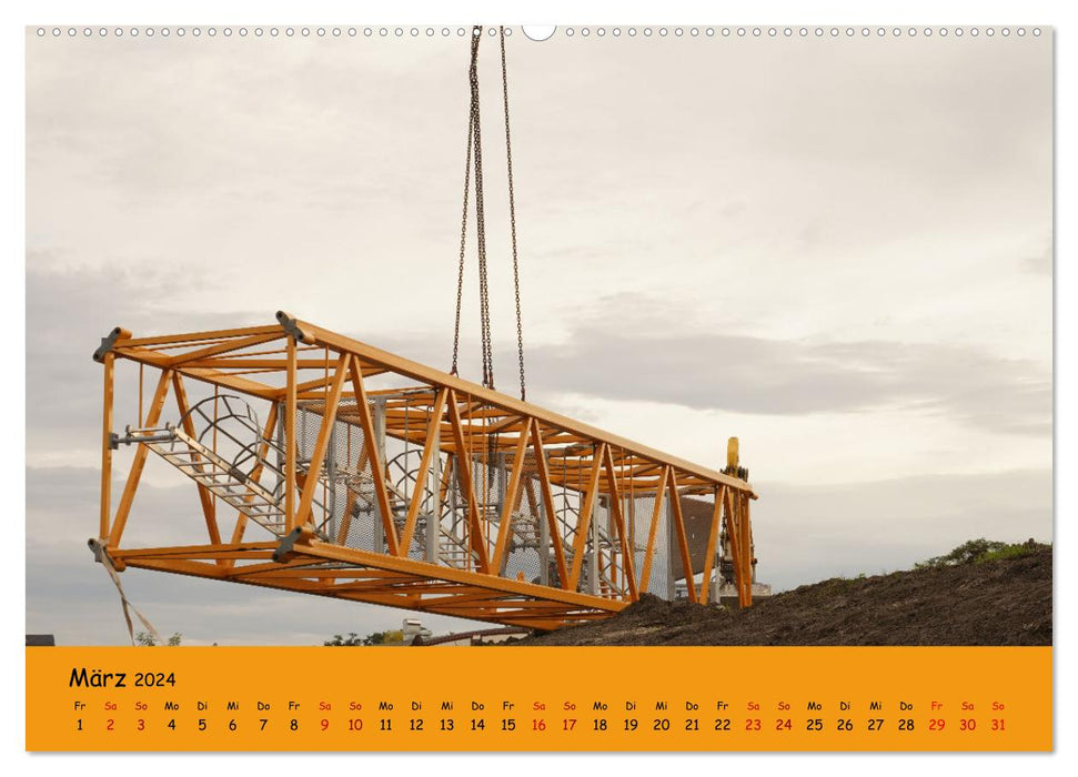 Construire une grue à flèche en treillis (Calendrier mural CALVENDO Premium 2024) 