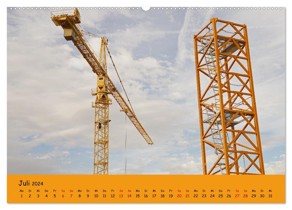 Construire une grue à flèche en treillis (Calendrier mural CALVENDO Premium 2024) 