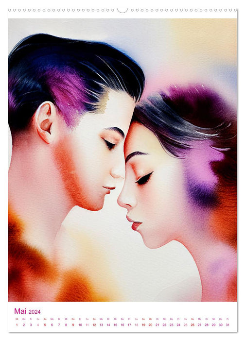 Couples amoureux 2024. Ensemble et tendresse dans des aquarelles romantiques (Calendrier mural CALVENDO Premium 2024) 