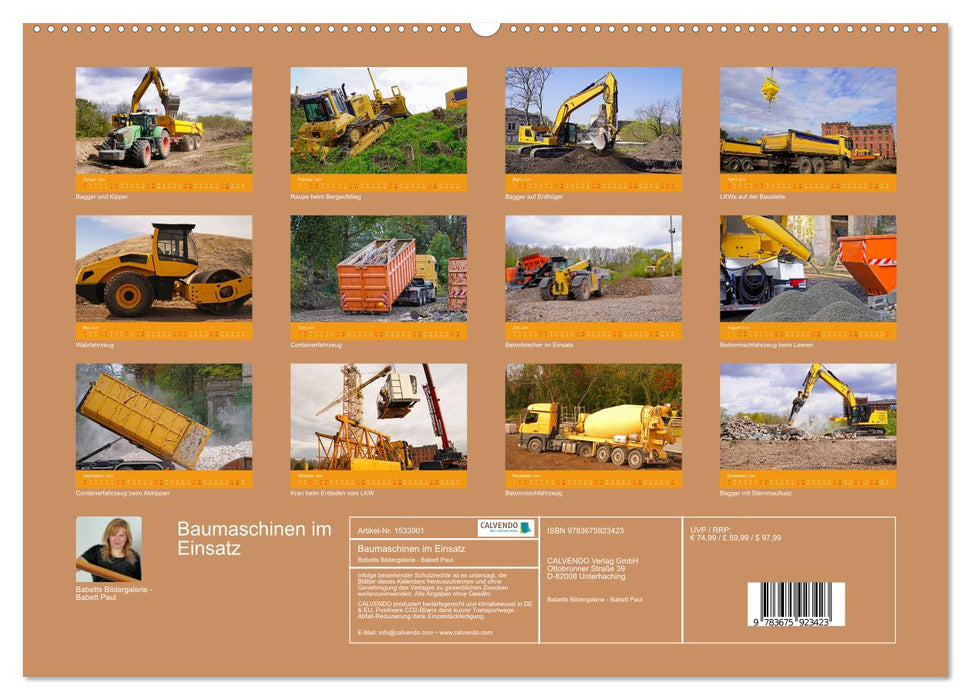 Machines de construction en utilisation (Calendrier mural CALVENDO Premium 2024) 