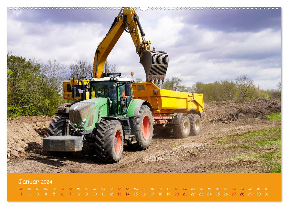 Construction machines in use (CALVENDO Premium Wall Calendar 2024) 