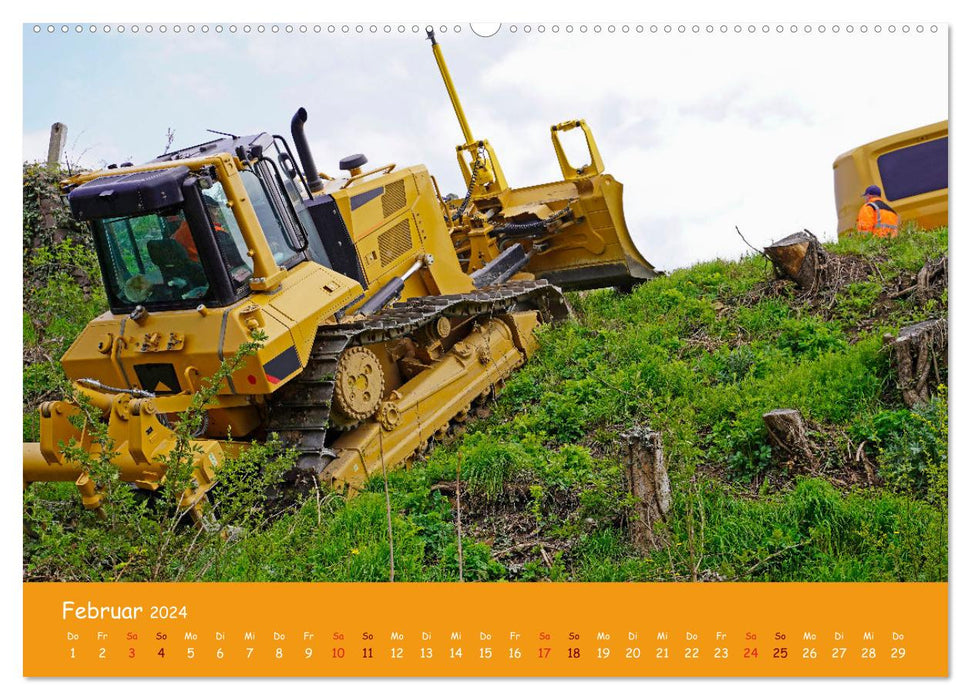 Construction machines in use (CALVENDO Premium Wall Calendar 2024) 