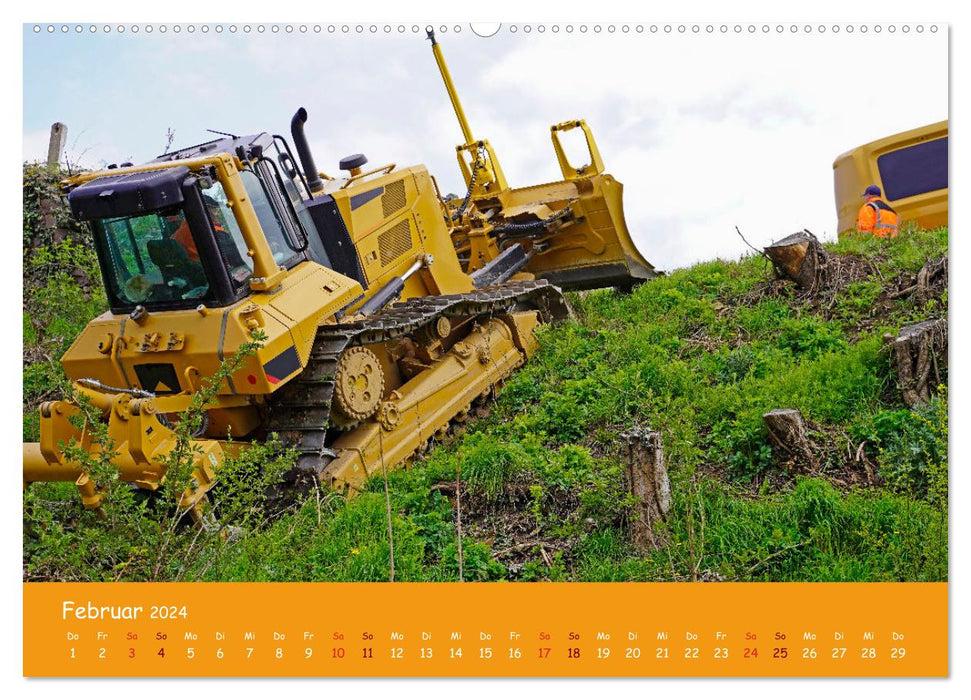 Machines de construction en utilisation (Calendrier mural CALVENDO Premium 2024) 