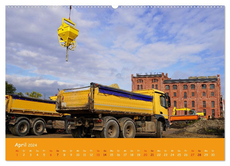 Construction machines in use (CALVENDO Premium Wall Calendar 2024) 