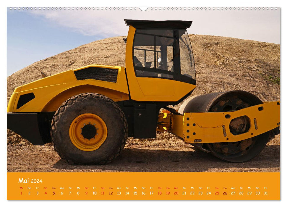 Construction machines in use (CALVENDO Premium Wall Calendar 2024) 