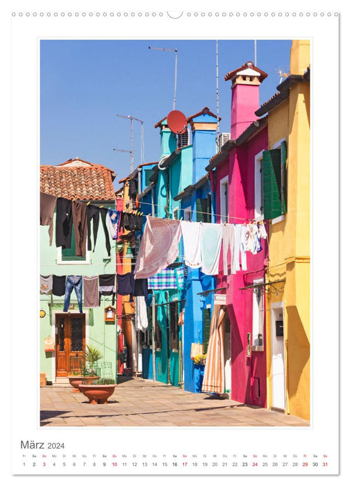 Venedig und Burano. Impressionen (CALVENDO Premium Wandkalender 2024)