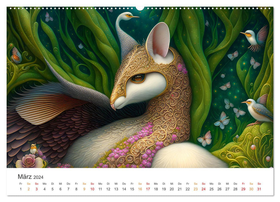Fairytale creatures - In the land of mythical animals (CALVENDO Premium Wall Calendar 2024) 