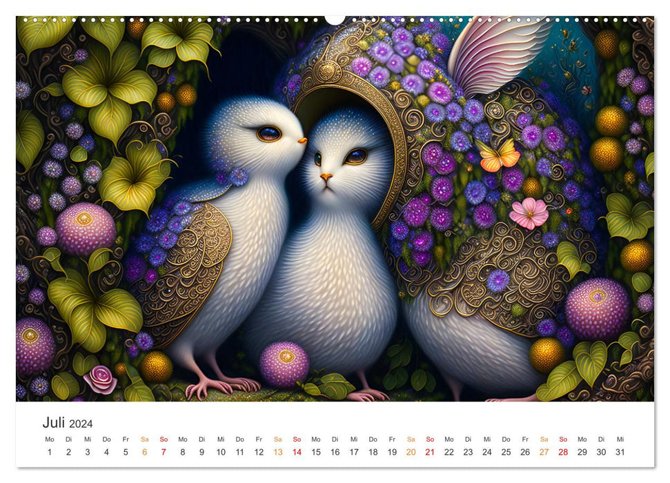 Fairytale creatures - In the land of mythical animals (CALVENDO Premium Wall Calendar 2024) 