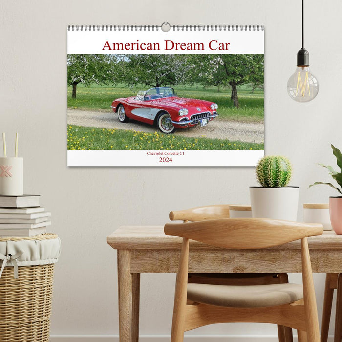 American Deam Car Corvette C1 (CALVENDO Wall Calendar 2024) 