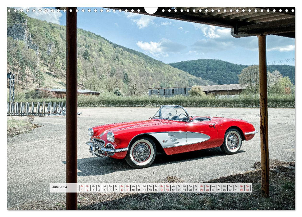 American Deam Car Corvette C1 (CALVENDO Wall Calendar 2024) 