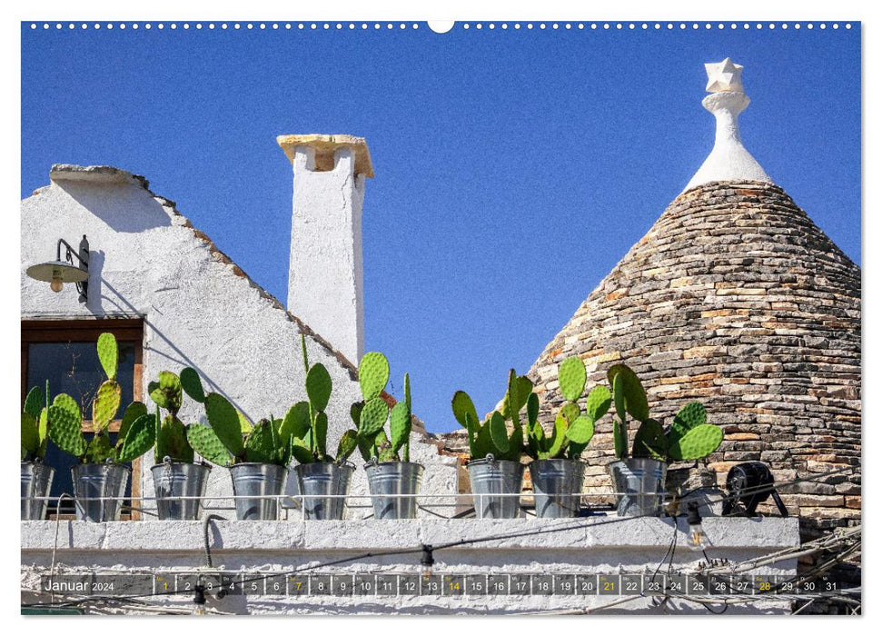 Alberobello – Apuliens Stadt der Trulli (CALVENDO Premium Wandkalender 2024)