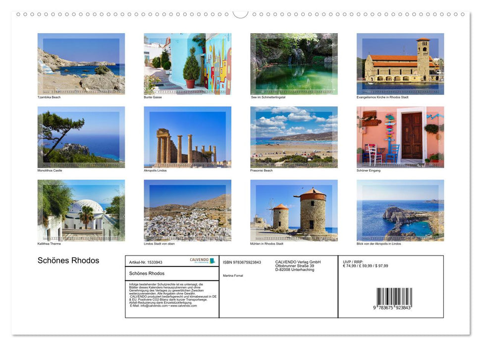 Beautiful Rhodes (CALVENDO Premium Wall Calendar 2024) 
