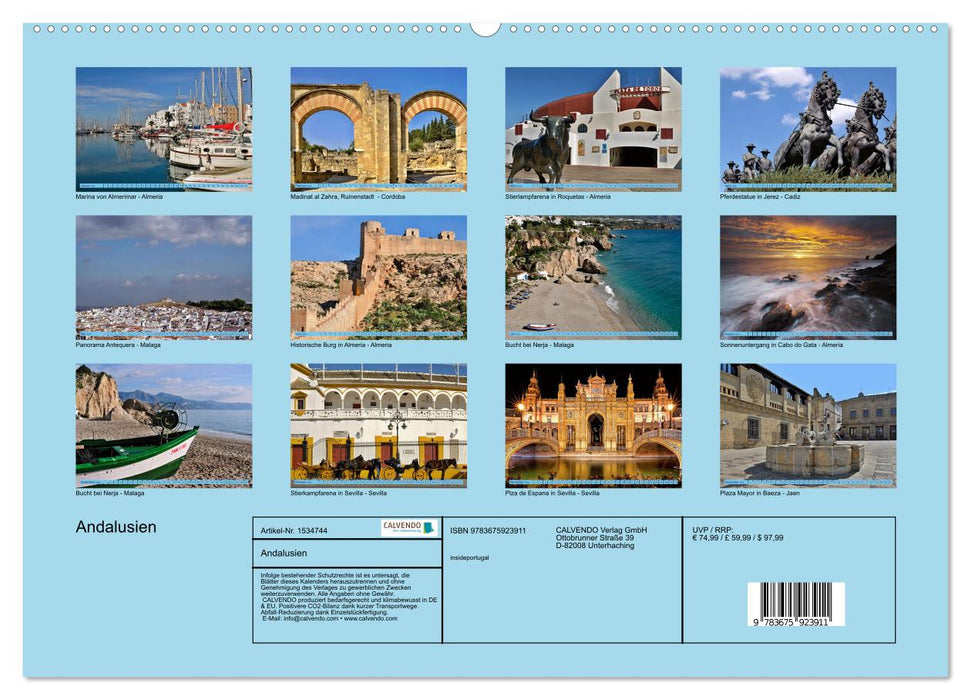 Andalusien - Spanien (CALVENDO Premium Wandkalender 2024)