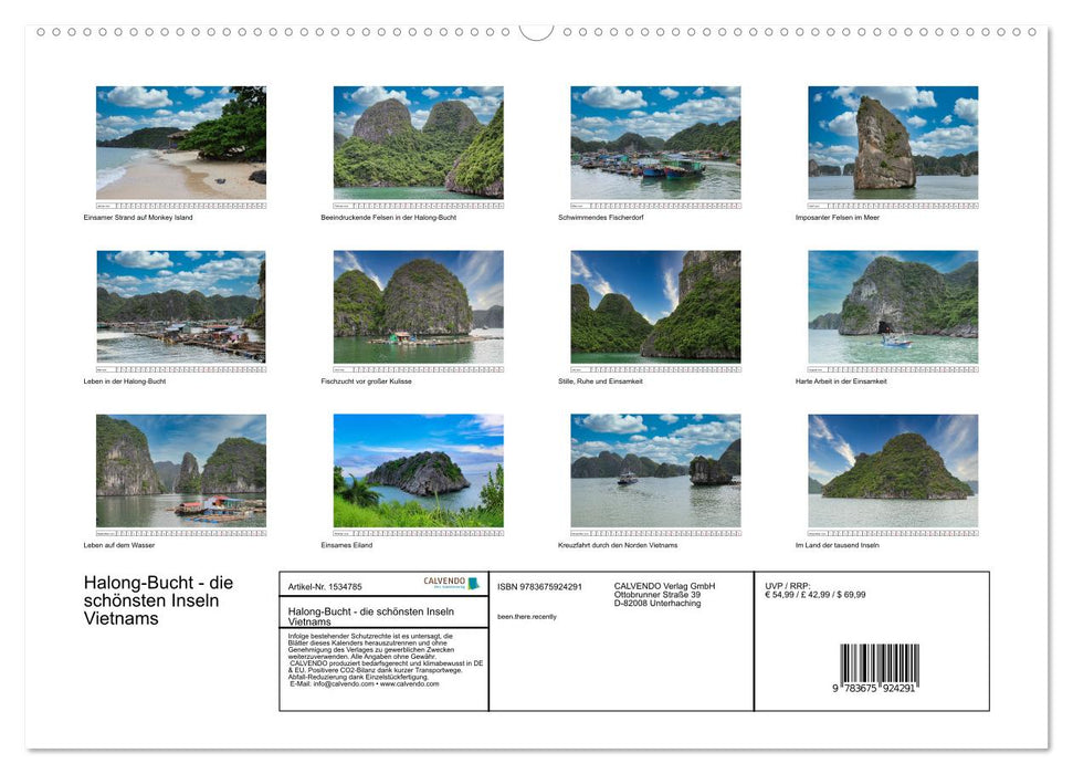 Halong Bay - the most beautiful islands in Vietnam (CALVENDO wall calendar 2024) 