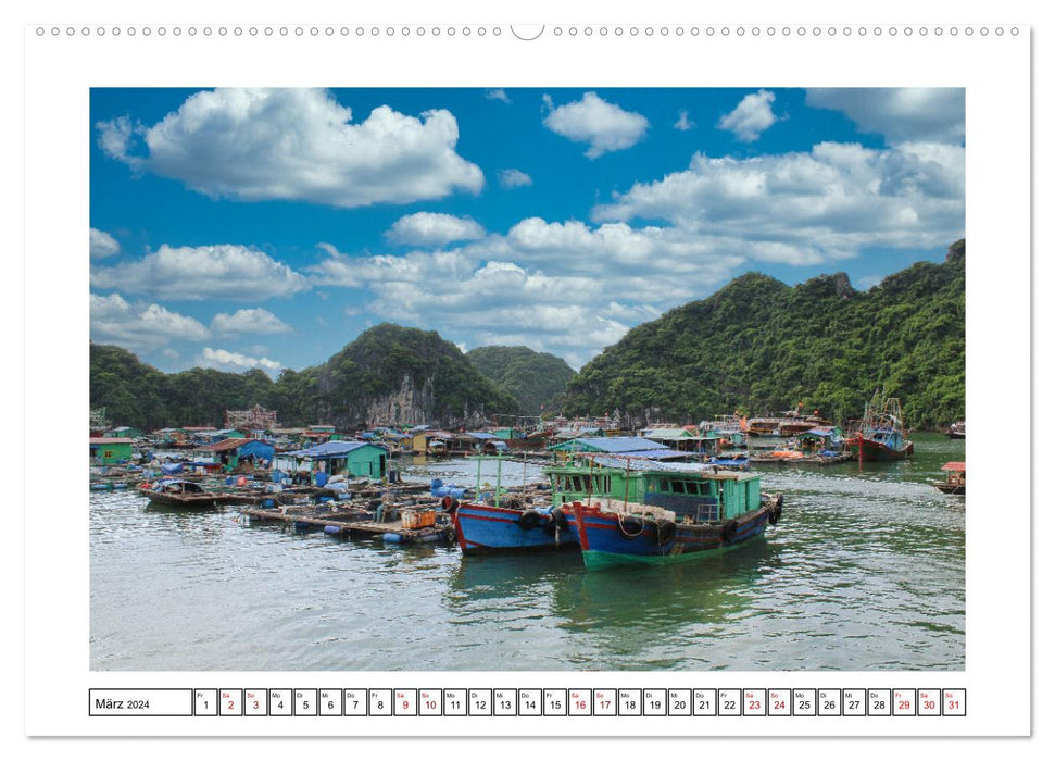 Baie d'Halong - les plus belles îles du Vietnam (Calendrier mural CALVENDO 2024) 