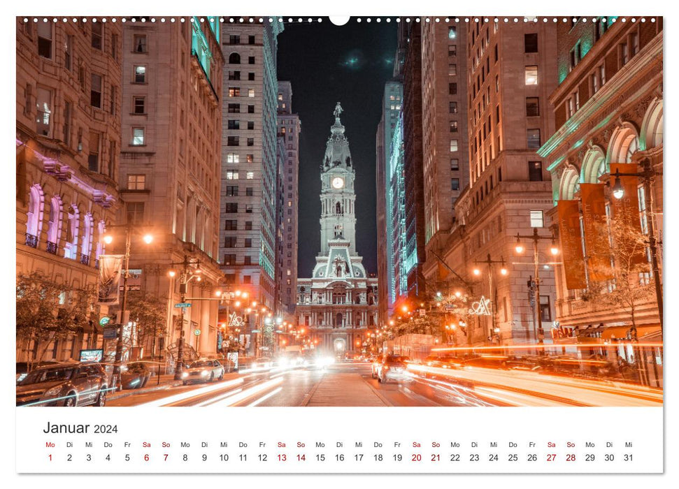 Philadelphie – Le lieu de naissance de l'Amérique (calendrier mural CALVENDO 2024) 