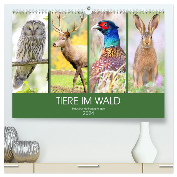 Animals in the forest. Enchanting Encounters (CALVENDO Premium Wall Calendar 2024) 