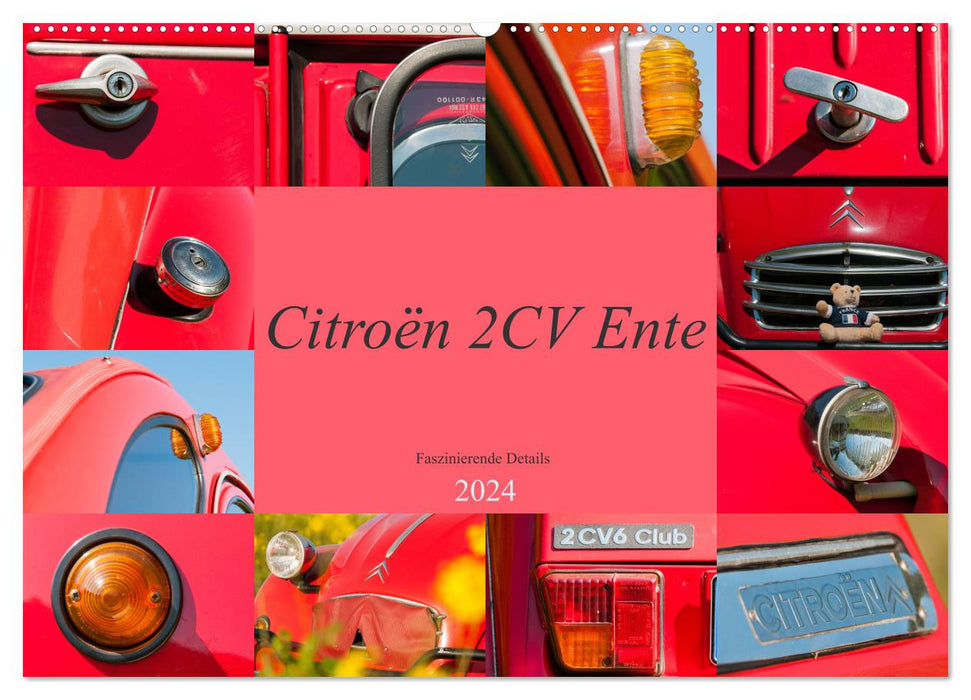 Citroën 2 CV Ente - Faszinierende Details (CALVENDO Wandkalender 2024)