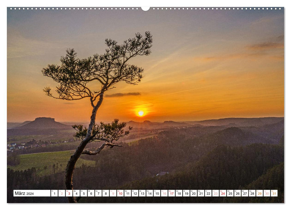 Der Lilienstein im Wandel der Jahreszeiten (CALVENDO Premium Wandkalender 2024)