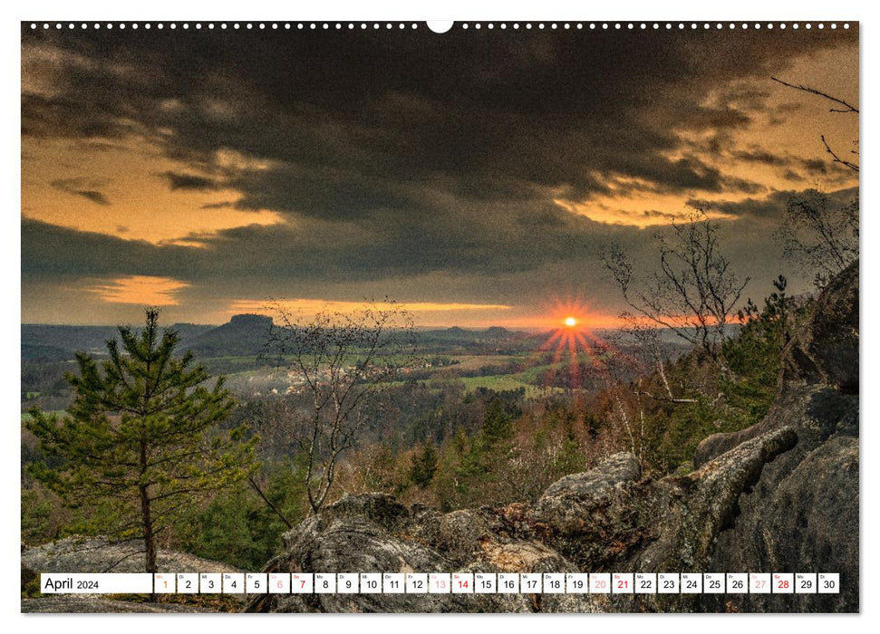 The Lilienstein through the seasons (CALVENDO Premium Wall Calendar 2024) 