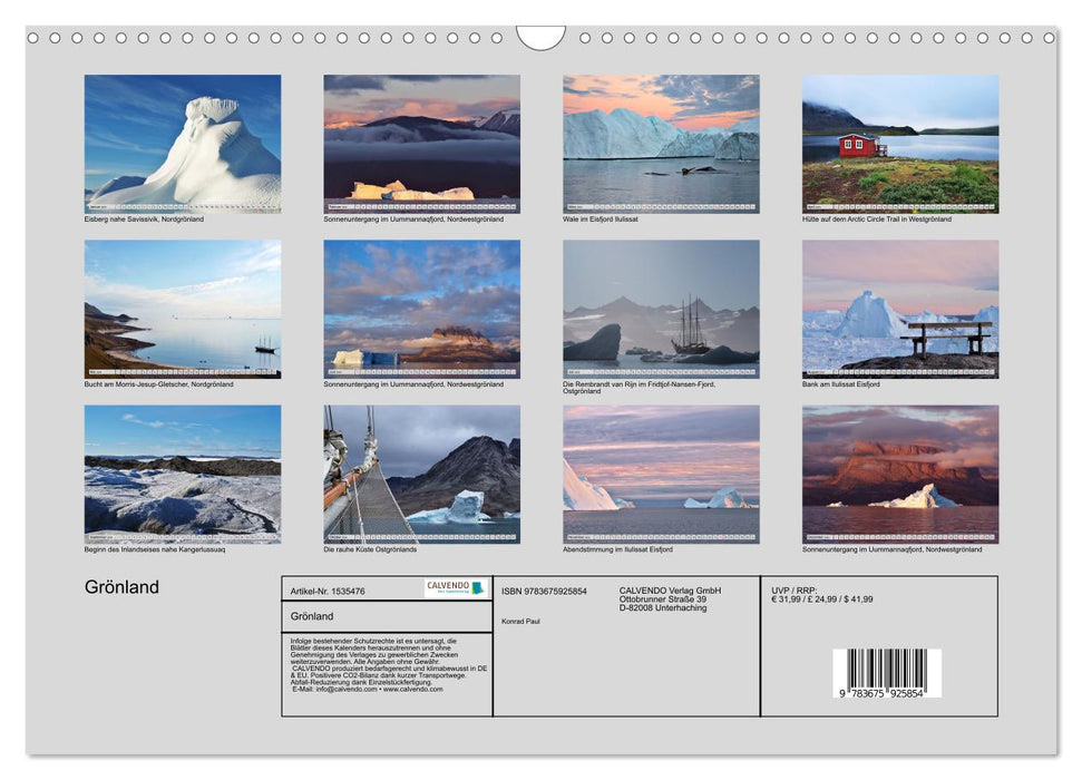 Enchanting, icy Greenland (CALVENDO wall calendar 2024) 