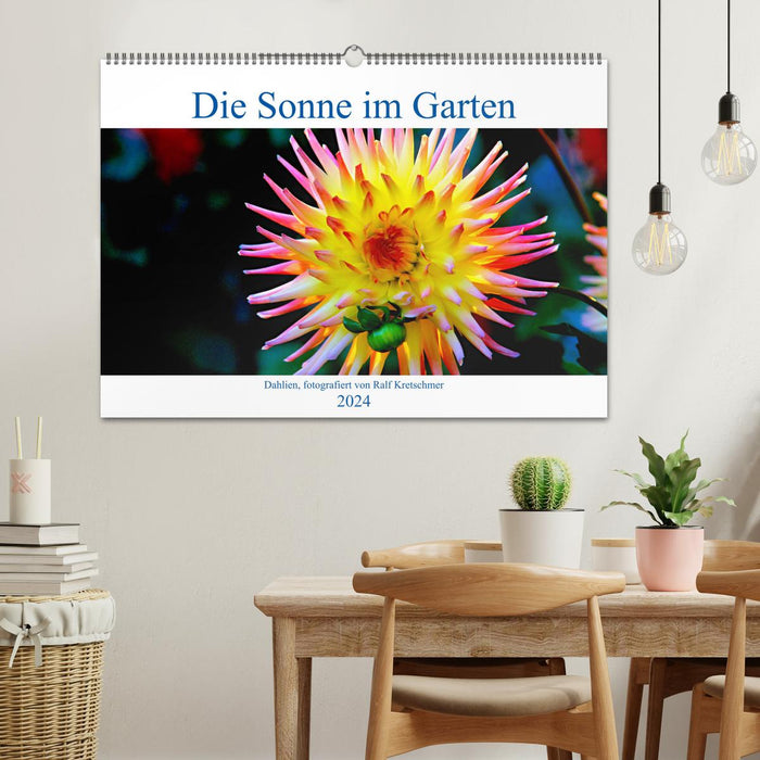 The sun in the garden - dahlias, photographed by Ralf Kretschmer. (CALVENDO wall calendar 2024) 