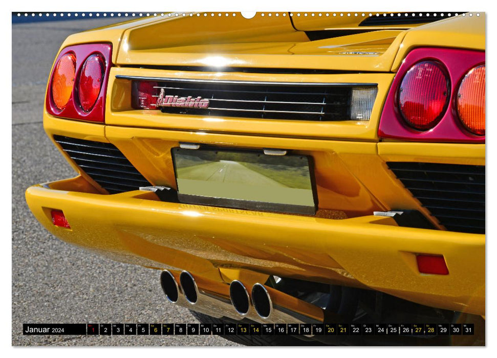 The Devil Wears Yellow - Lamborghini Diablo (CALVENDO Wall Calendar 2024) 