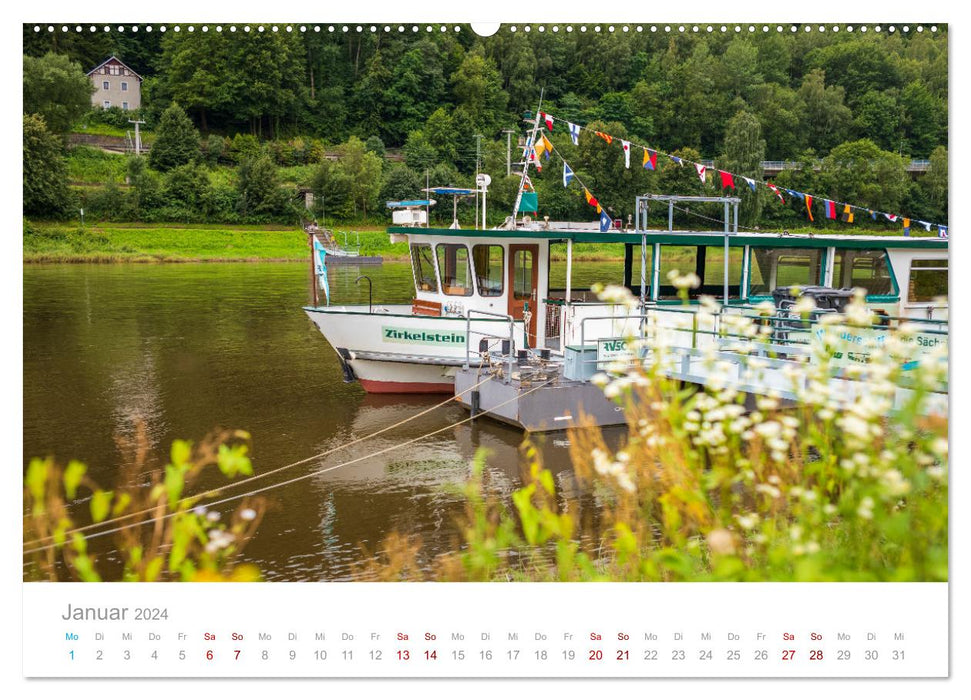 Saxony - An atmospheric hike in pictures (CALVENDO Premium Wall Calendar 2024) 