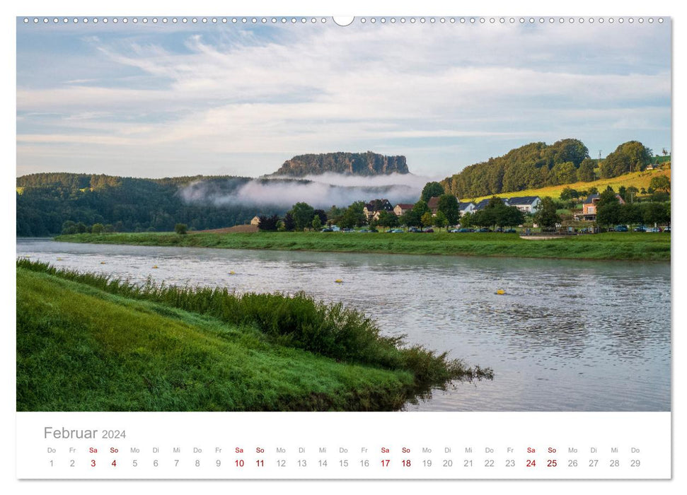 Sachsen - Eine stimmungsvolle Wanderung in Bildern (CALVENDO Premium Wandkalender 2024)