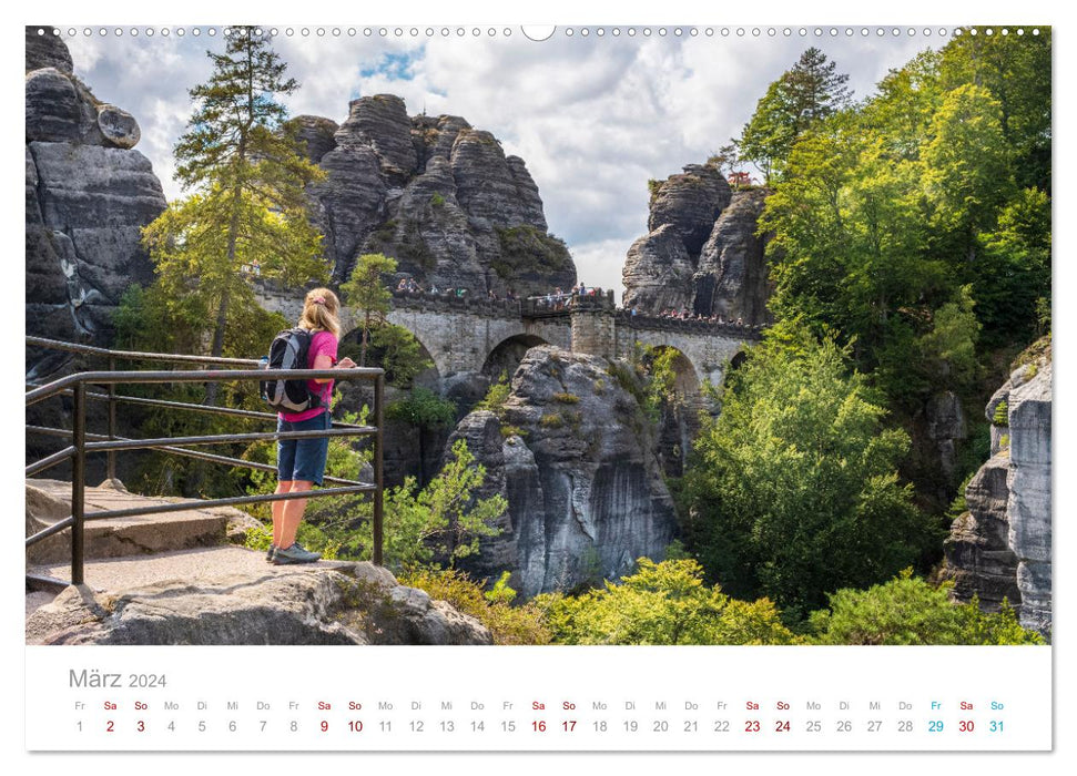 Sachsen - Eine stimmungsvolle Wanderung in Bildern (CALVENDO Premium Wandkalender 2024)