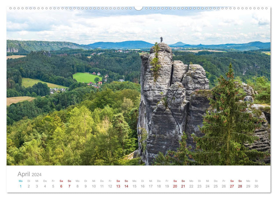 Saxony - An atmospheric hike in pictures (CALVENDO Premium Wall Calendar 2024) 